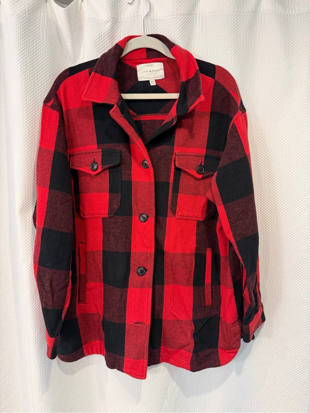 Lucky Red & Black Buffalo Plaid Shacket